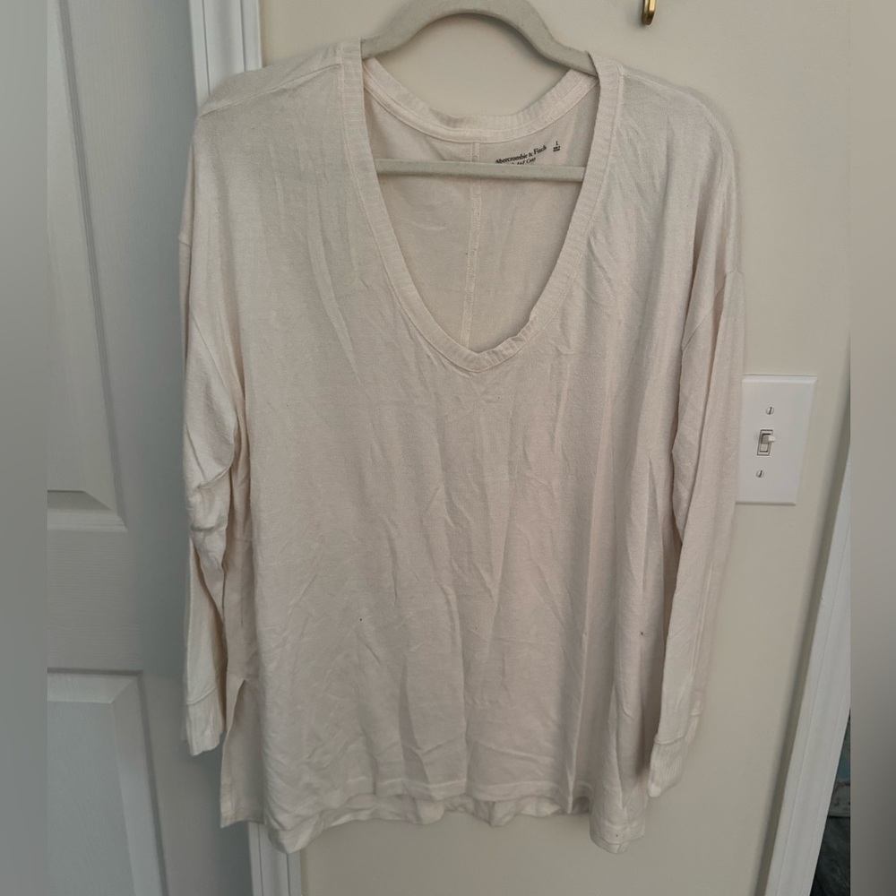 Abercrombie cozy fleece long sleeve oversized top